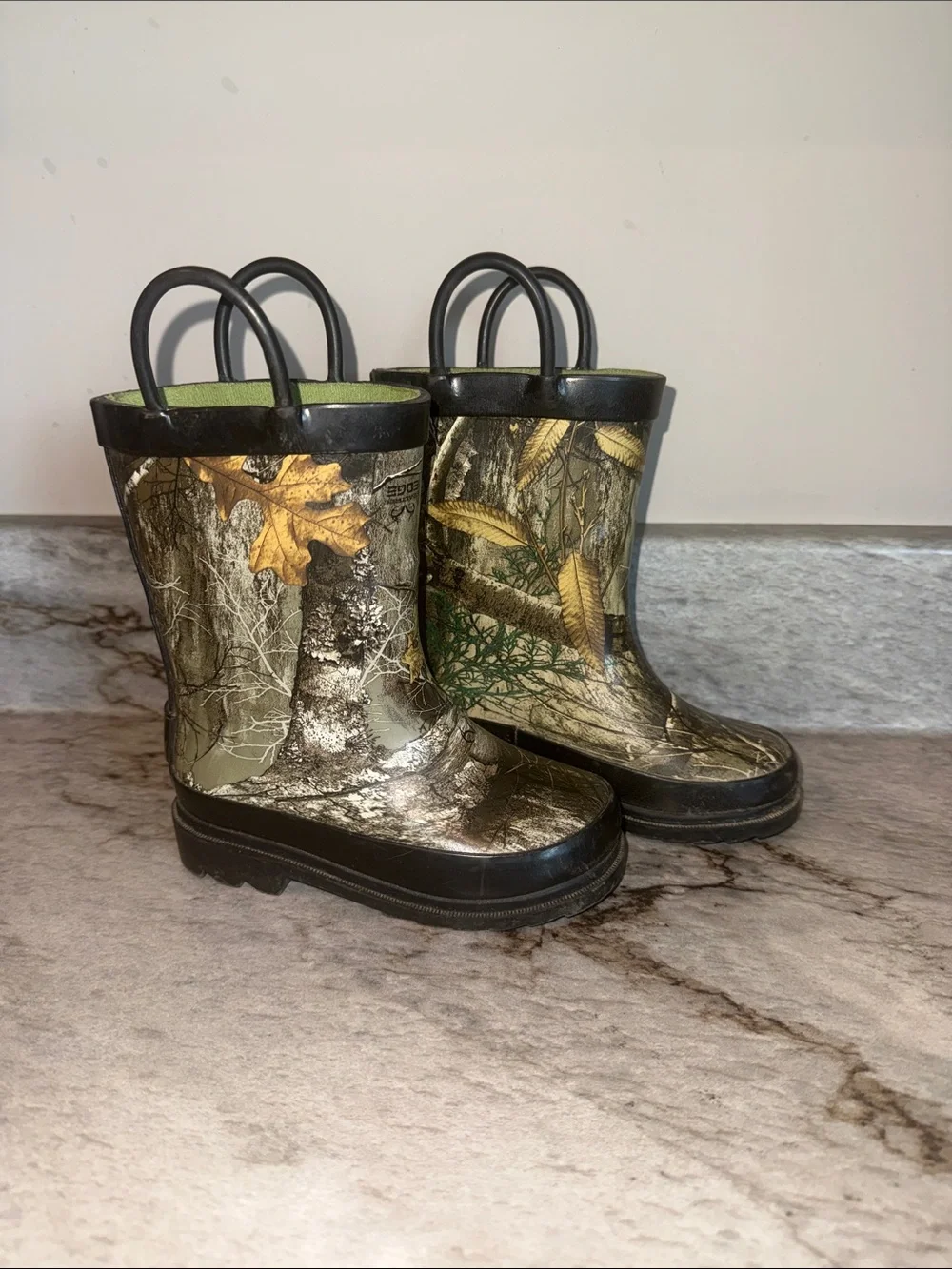 Magellan Outdoors Kids Camo Rain & Snow Boots with Green Lining